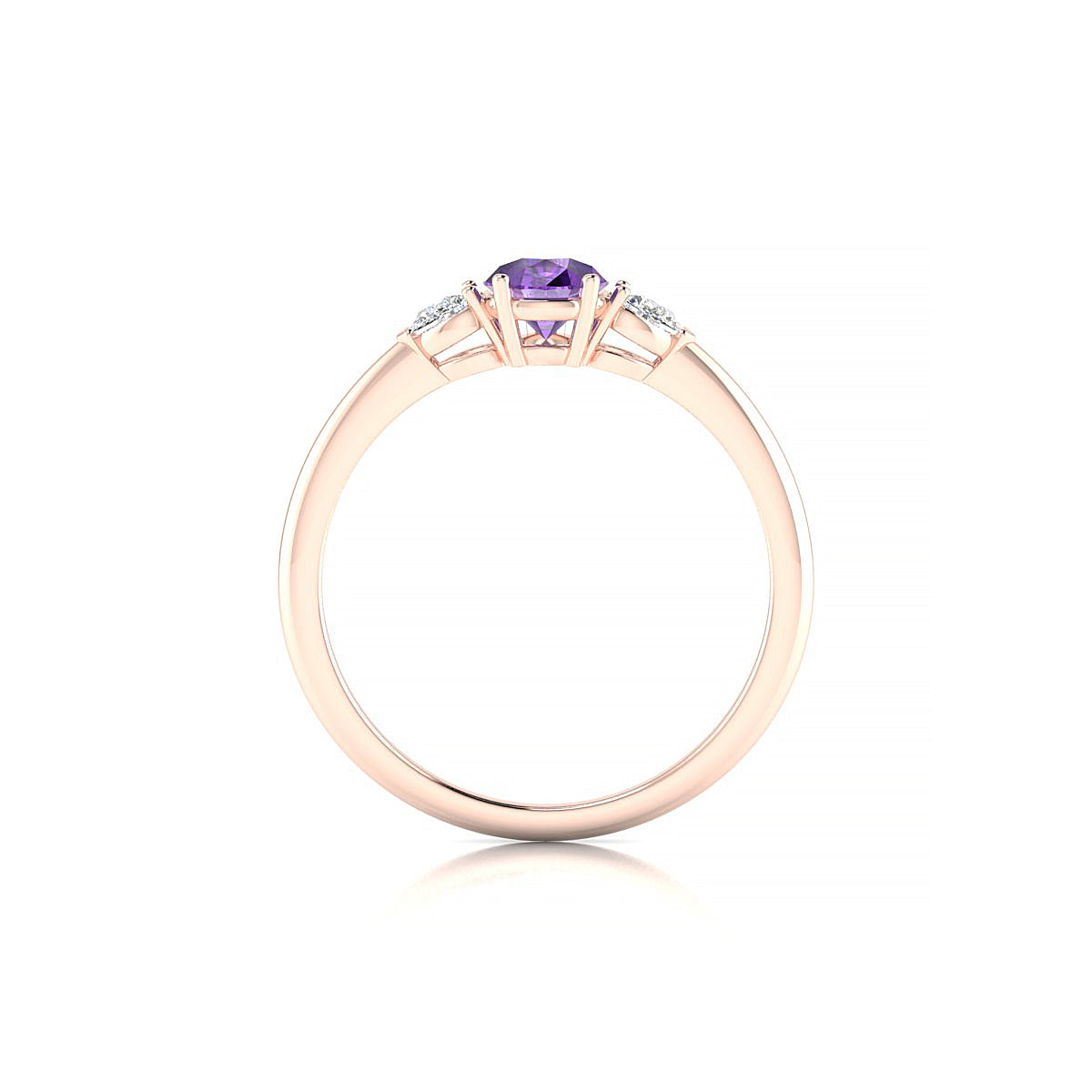 Water | 18k Rose Gold 7 x 5 mm Pear Amethyst Ring
