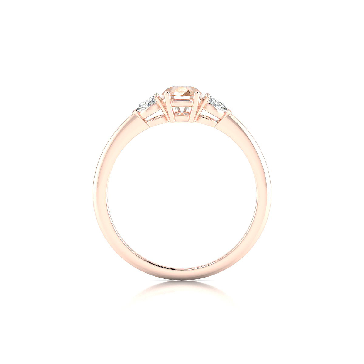 Water | 18k Rose Gold 7 x 5 mm Pear Morganite Ring