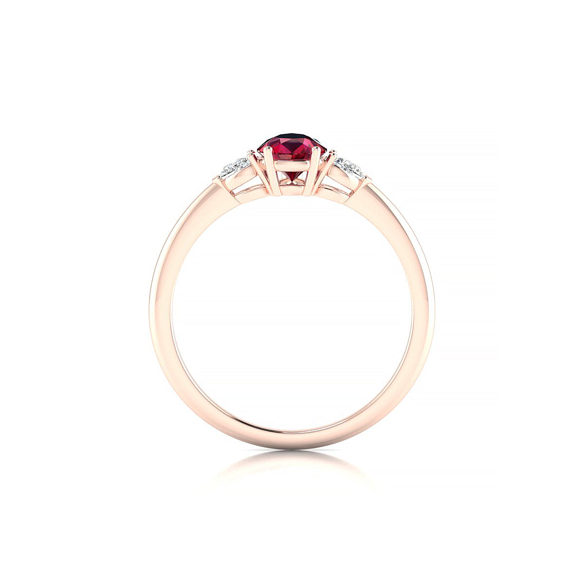 Water | 18k Rose Gold 7 x 5 mm Pear Ruby Ring