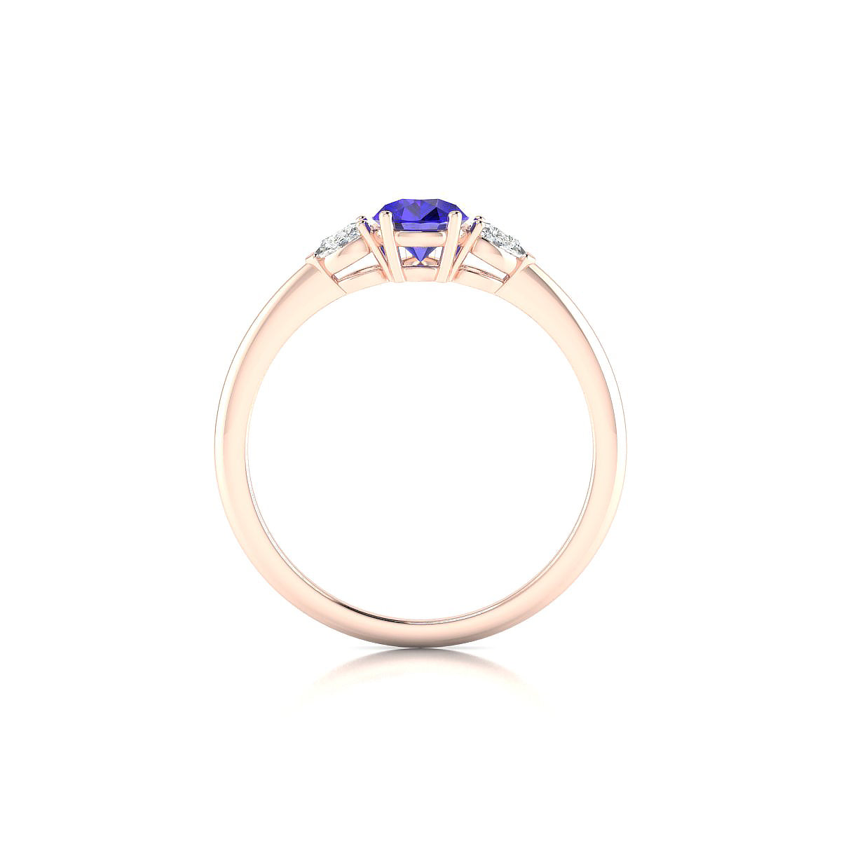 Water | 18k Rose Gold 7 x 5 mm Pear Tanzanite Ring