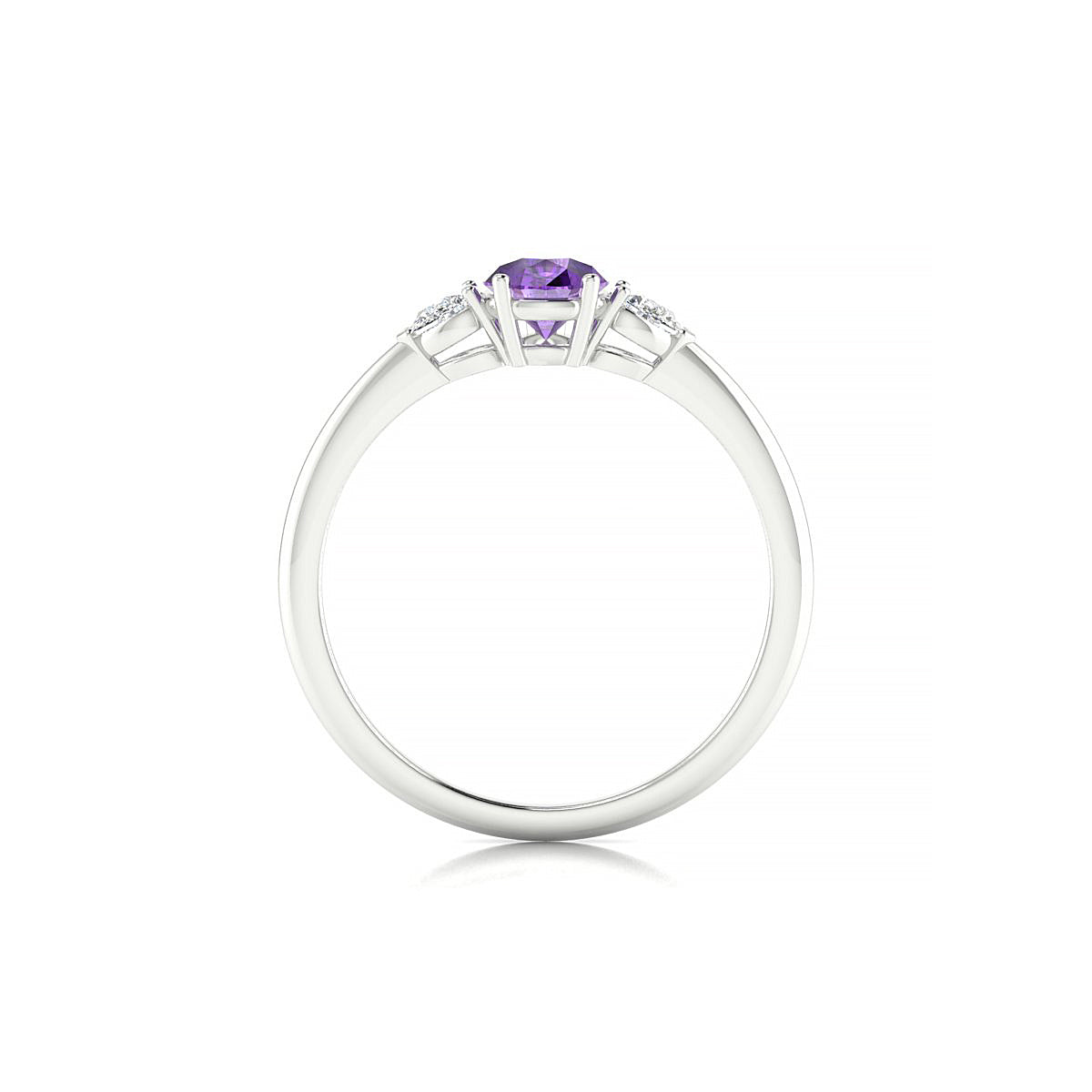 Water | 18k White Gold 7 x 5 mm Pear Amethyst Ring