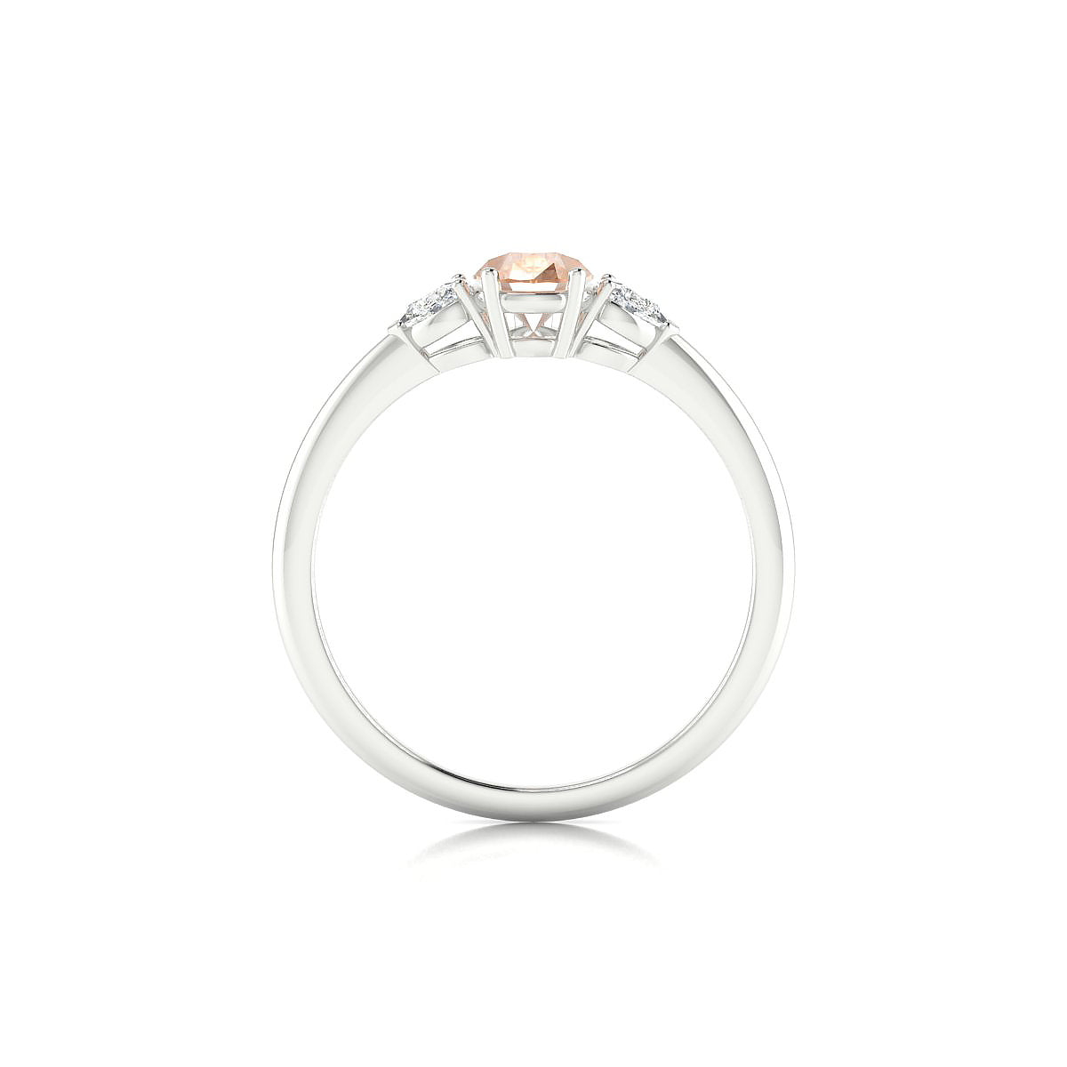 Water | 18k White Gold 7 x 5 mm Pear Morganite Ring