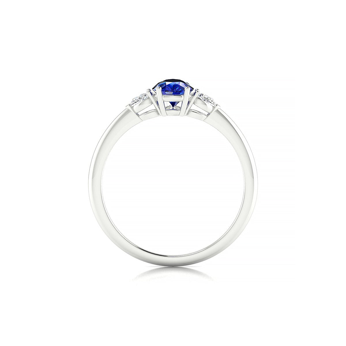 Water | 18k White Gold 7 x 5 mm Pear Sapphire Ring