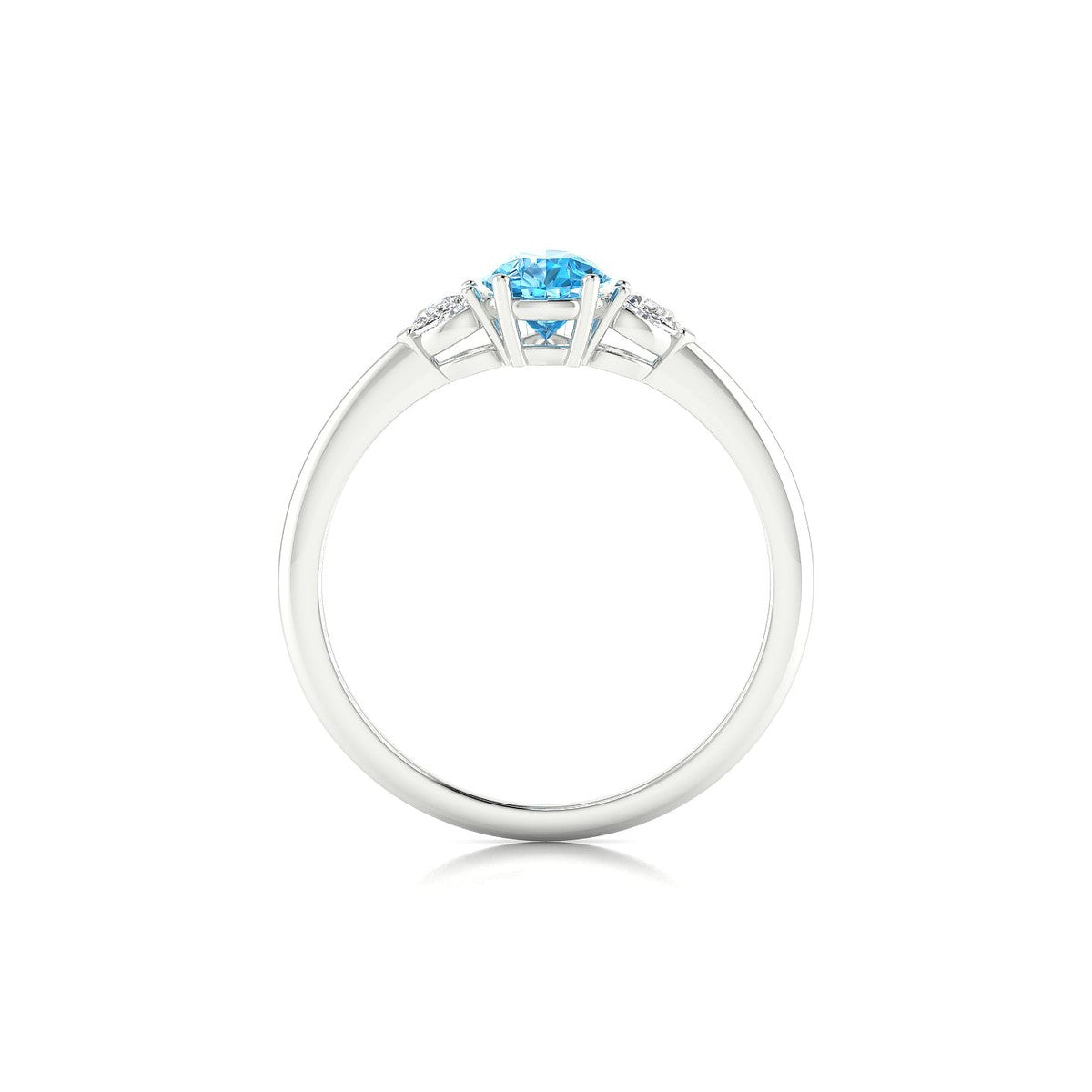 Water | 18k White Gold 7 x 5 mm Pear Topaz Ring