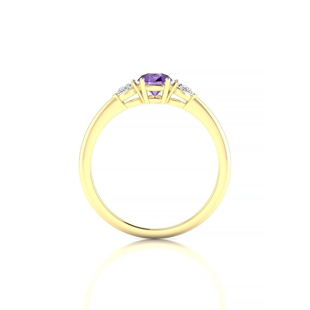 Water | 18k Yellow Gold 7 x 5 mm Pear Amethyst Ring