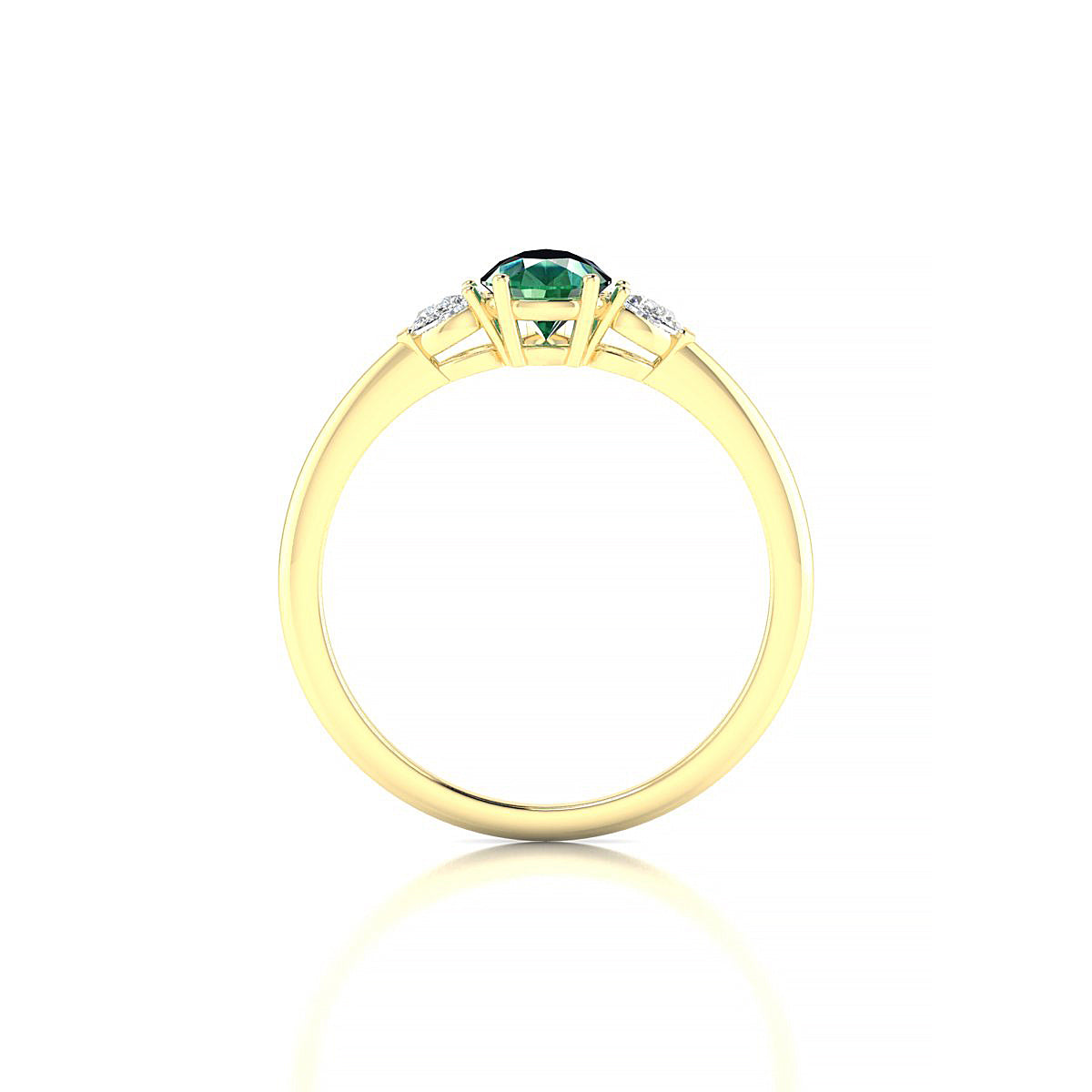 Water | 18k Yellow Gold 7 x 5 mm Pear Emerald Ring