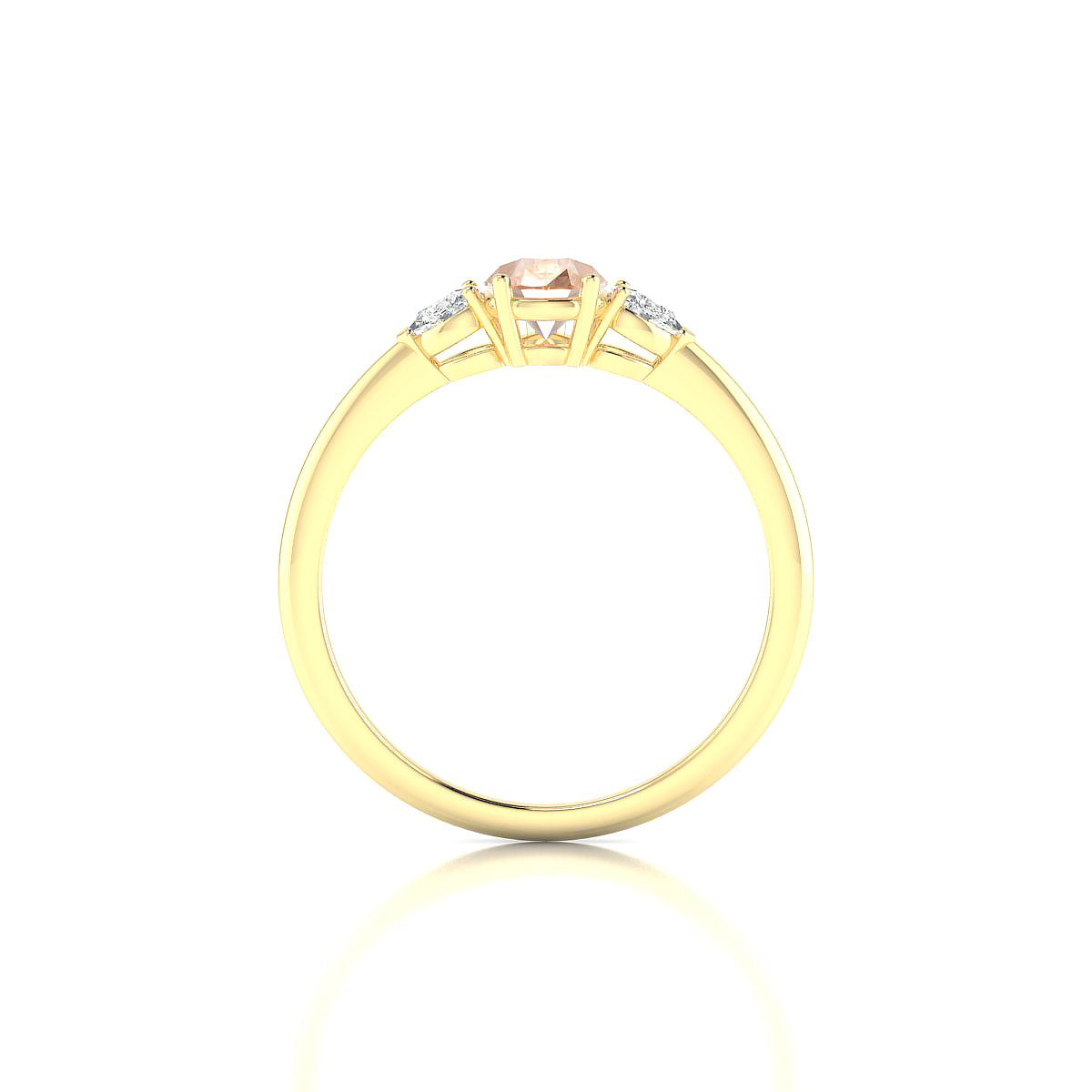 Water | 18k Yellow Gold 7 x 5 mm Pear Morganite Ring