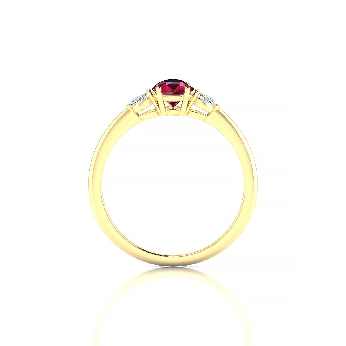 Water | 18k Yellow Gold 7 x 5 mm Pear Ruby Ring
