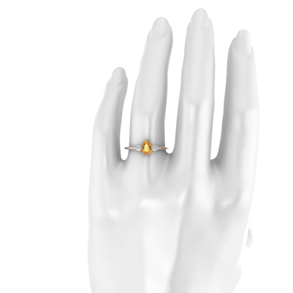 Water | 18k Rose Gold 7 x 5 mm Pear Citrine Ring