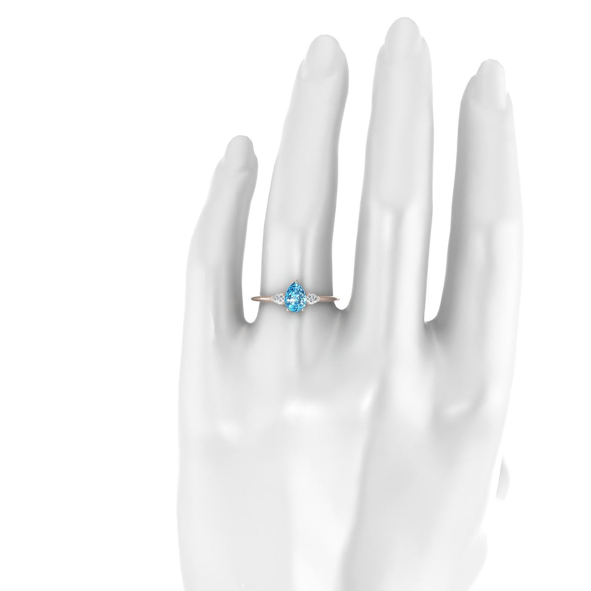 Water | 18k Rose Gold 7 x 5 mm Pear Topaz Ring