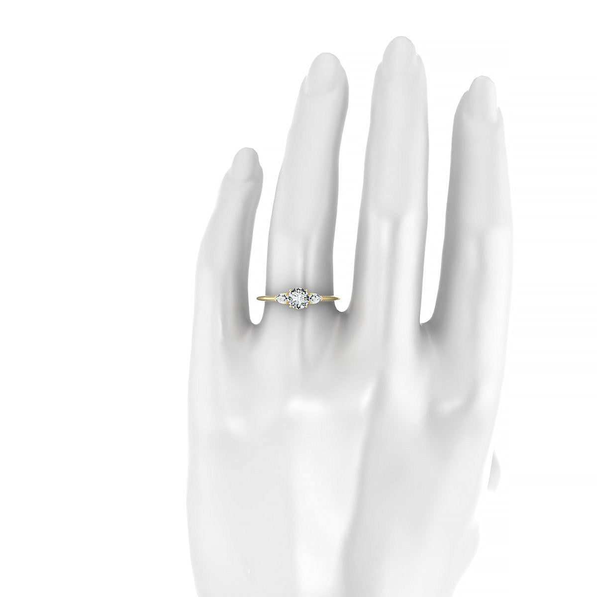 Water | 18k Yellow Gold 5.2 mm Round Diamond Ring