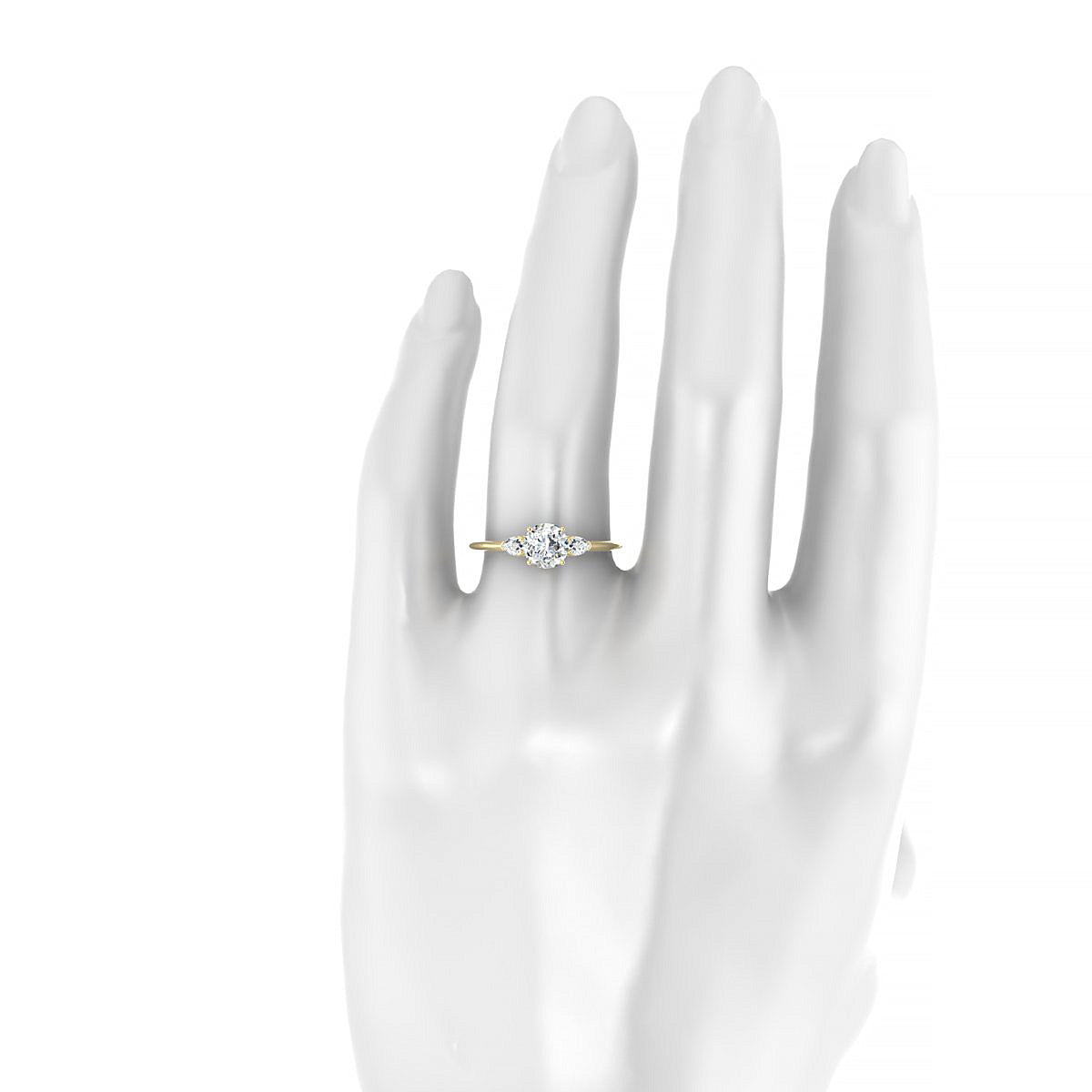 Water | 18k Yellow Gold 5.7 mm Round Diamond Ring