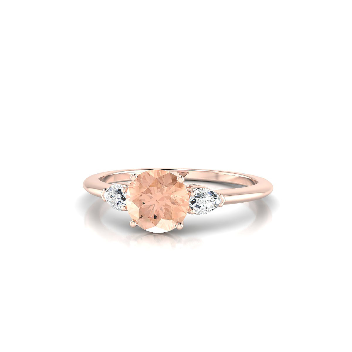 Water | 18k Rose Gold 6 mm Round Morganite Ring