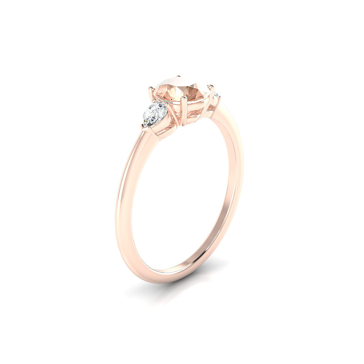 Water | 18k Rose Gold 6 mm Round Morganite Ring