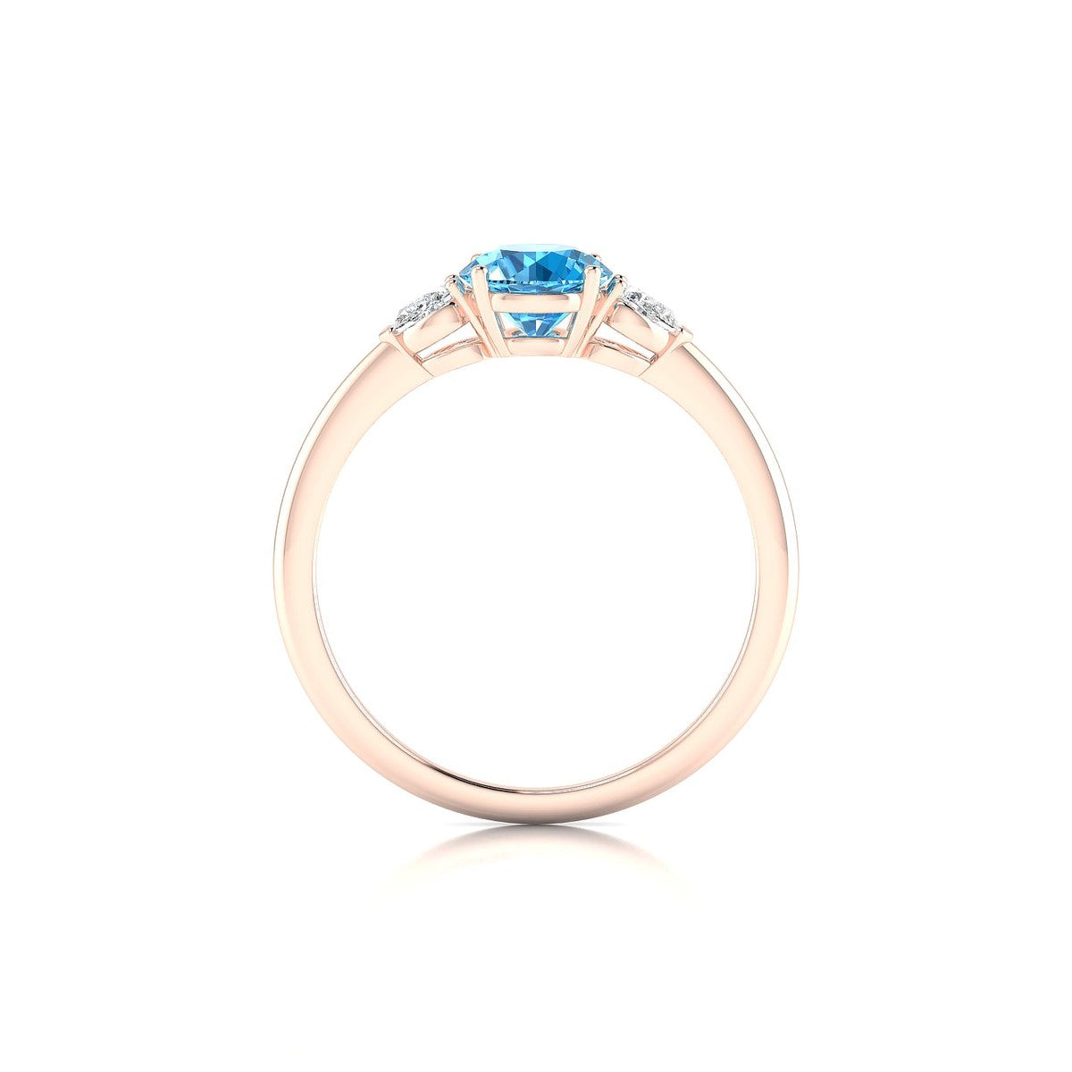 Water | 18k Rose Gold 6 mm Round Topaz Ring