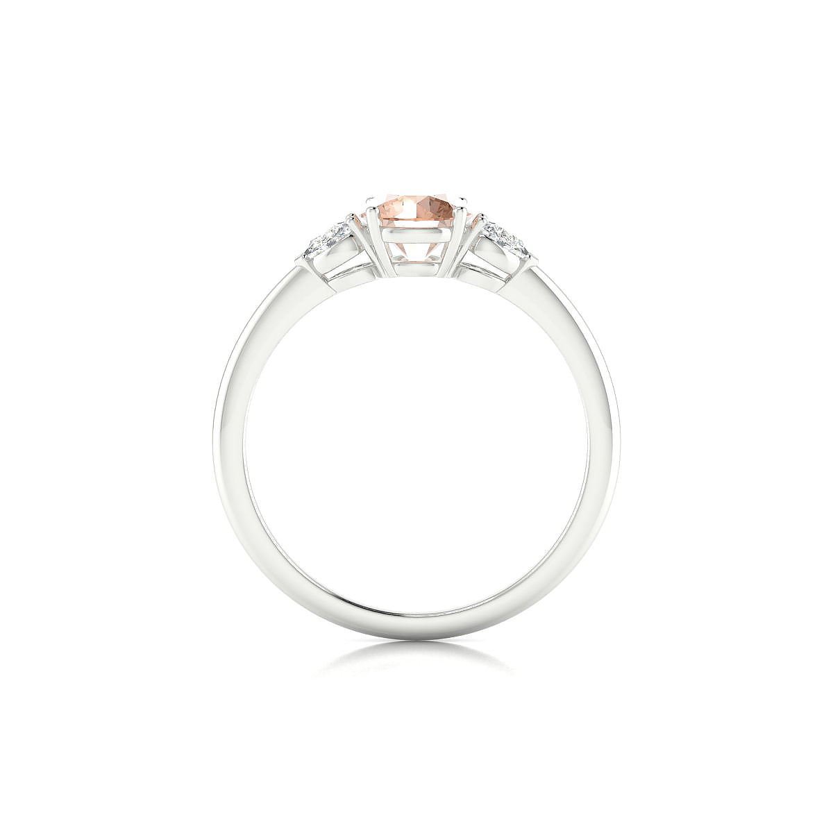 Water | 18k White Gold 6 mm Round Morganite Ring