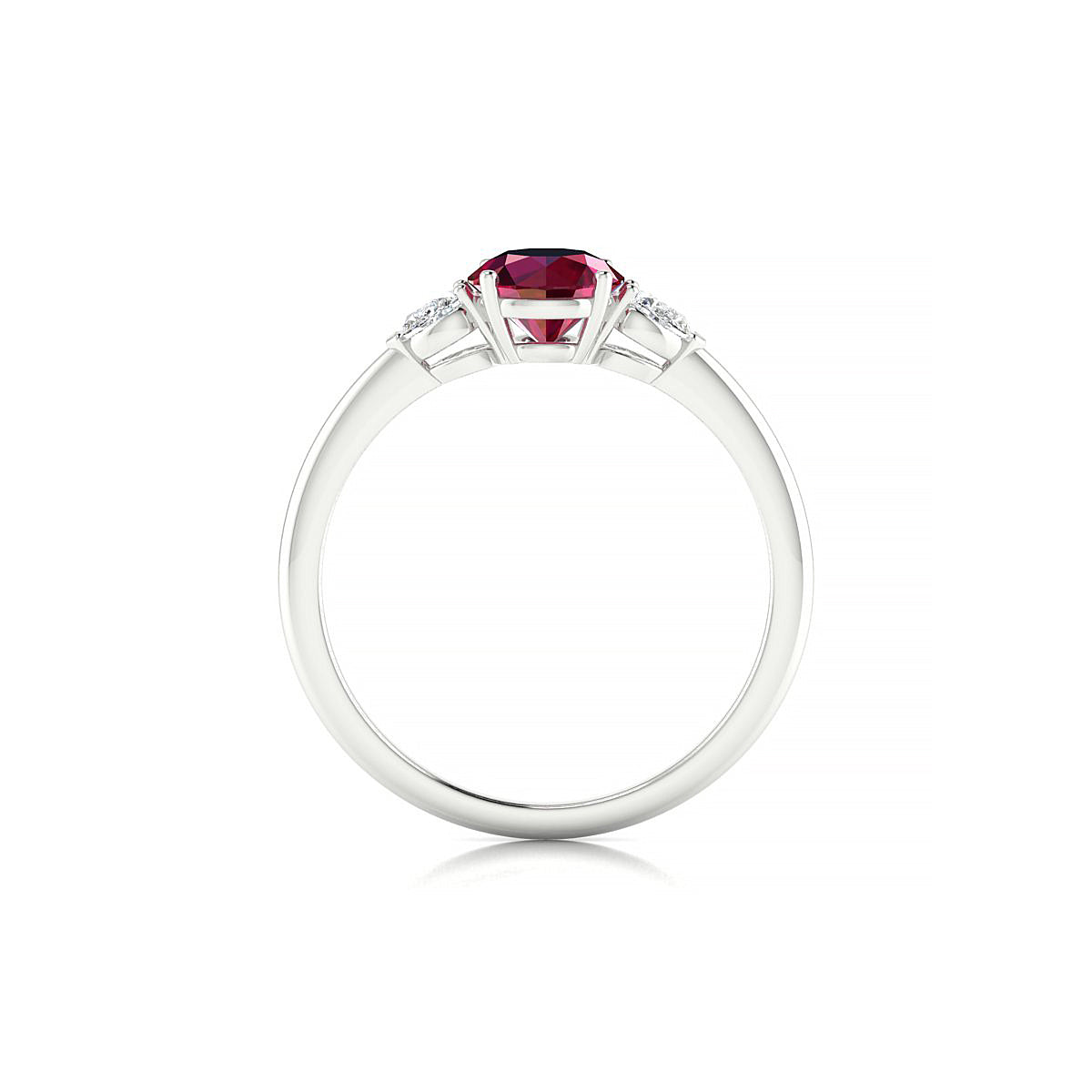 Water | 18k White Gold 6 mm Round Ruby Ring