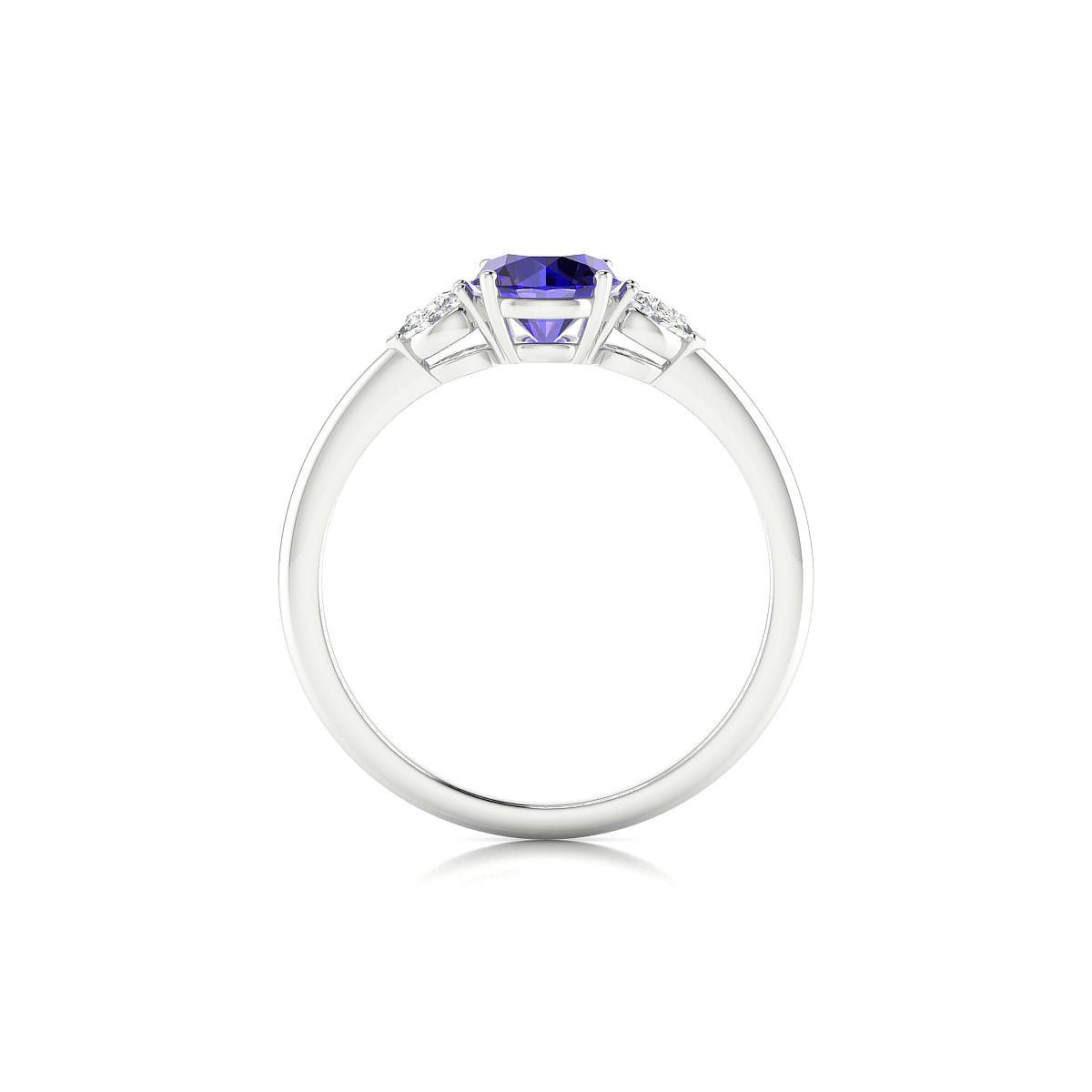 Water | 18k White Gold 6 mm Round Tanzanite Ring