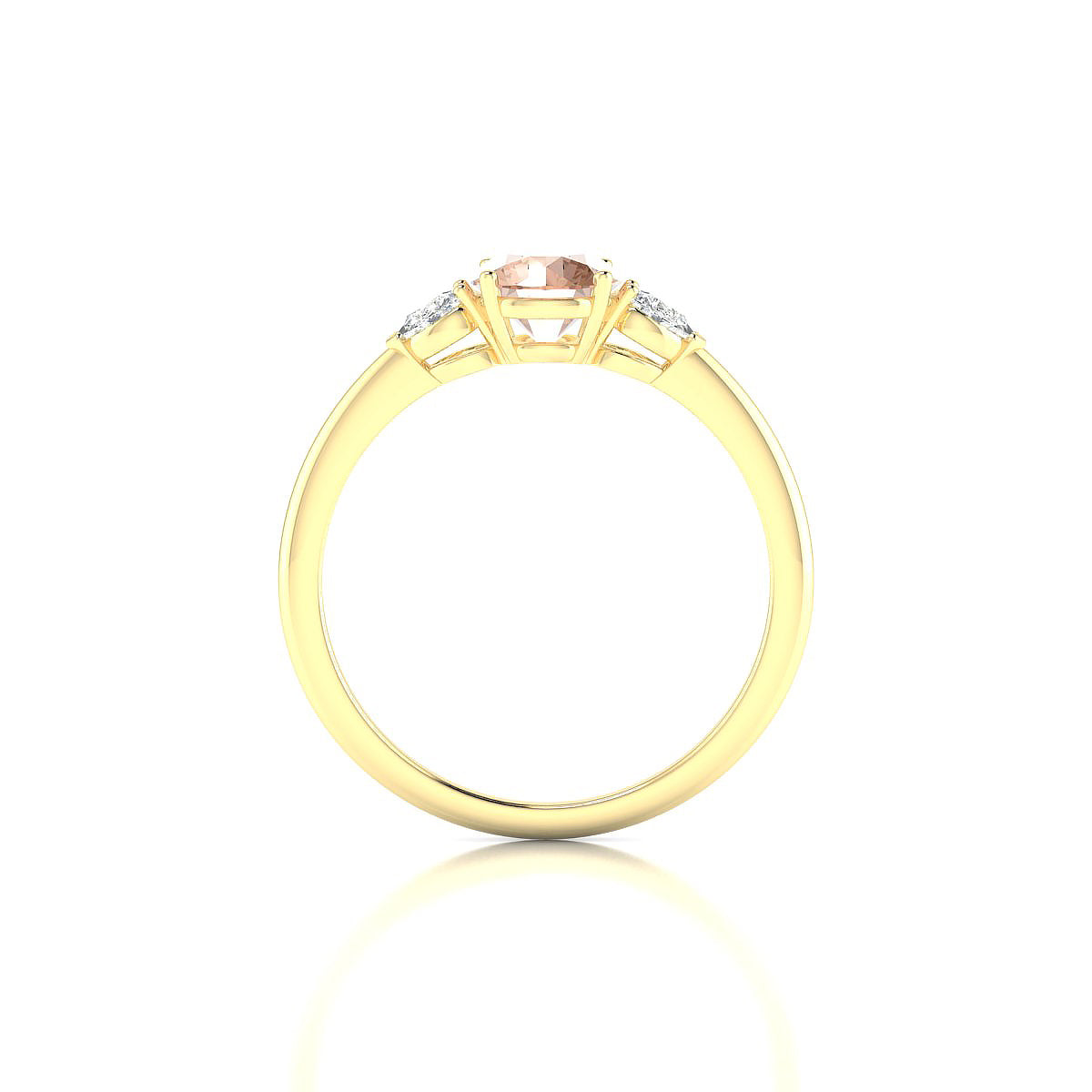 Water | 18k Yellow Gold 6 mm Round Morganite Ring