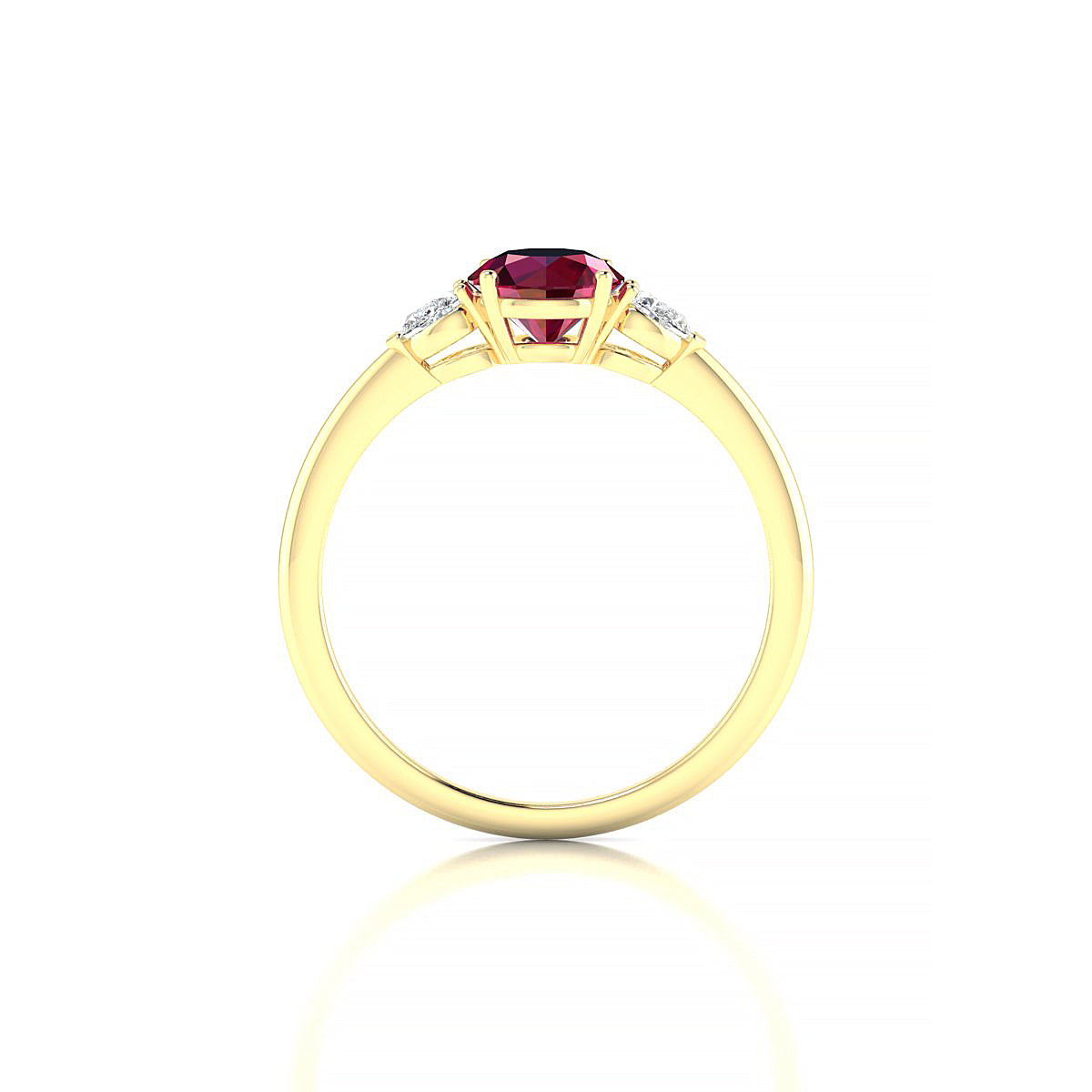 Water | 18k Yellow Gold 6 mm Round Ruby Ring