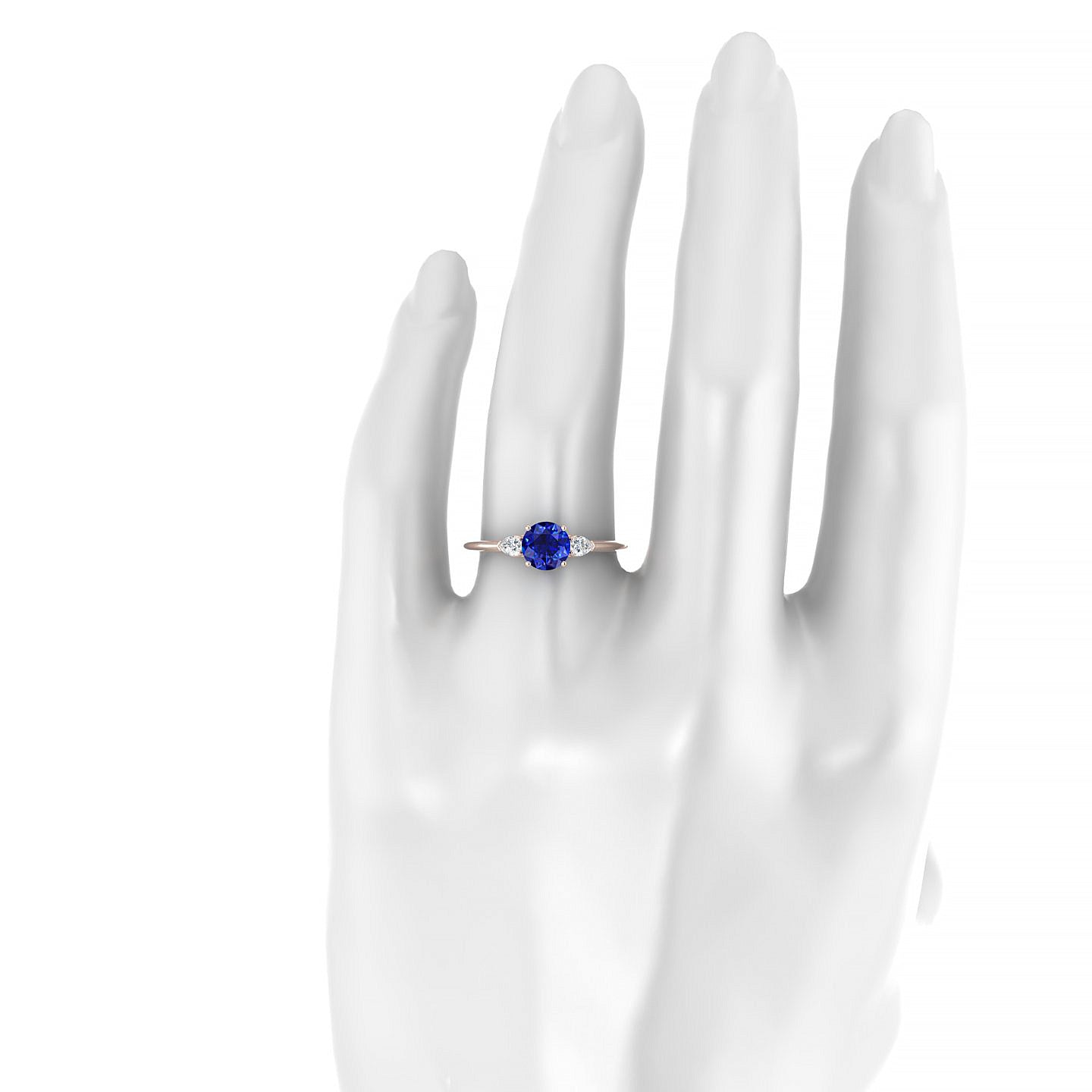 Water | 18k Rose Gold 6 mm Round Sapphire Ring