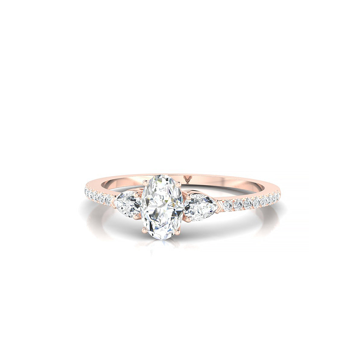 Waterfall | 18k Rose Gold 6 x 4 mm Oval Diamond Ring