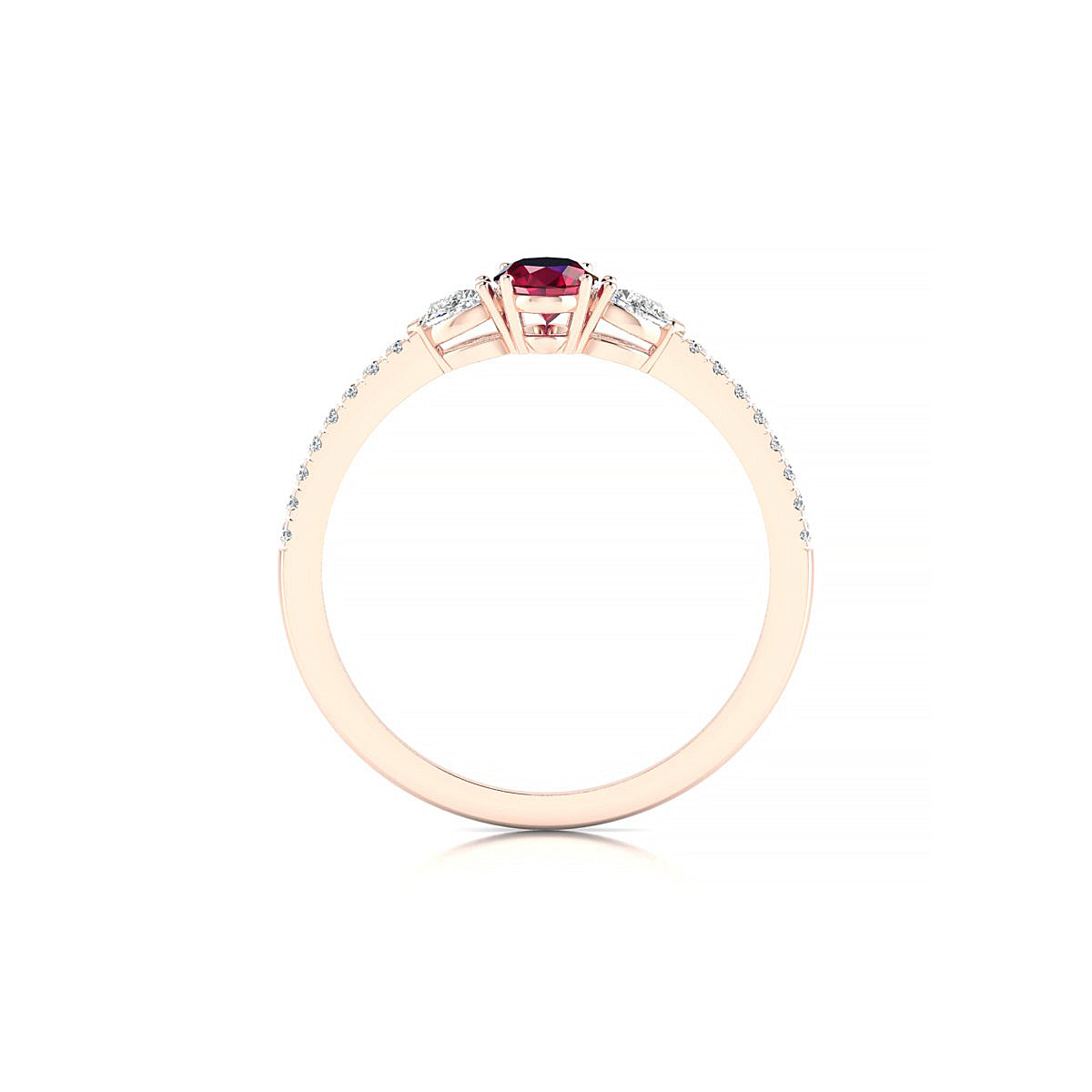 Waterfall | 18k Rose Gold 6 x 4 mm Oval Ruby Ring