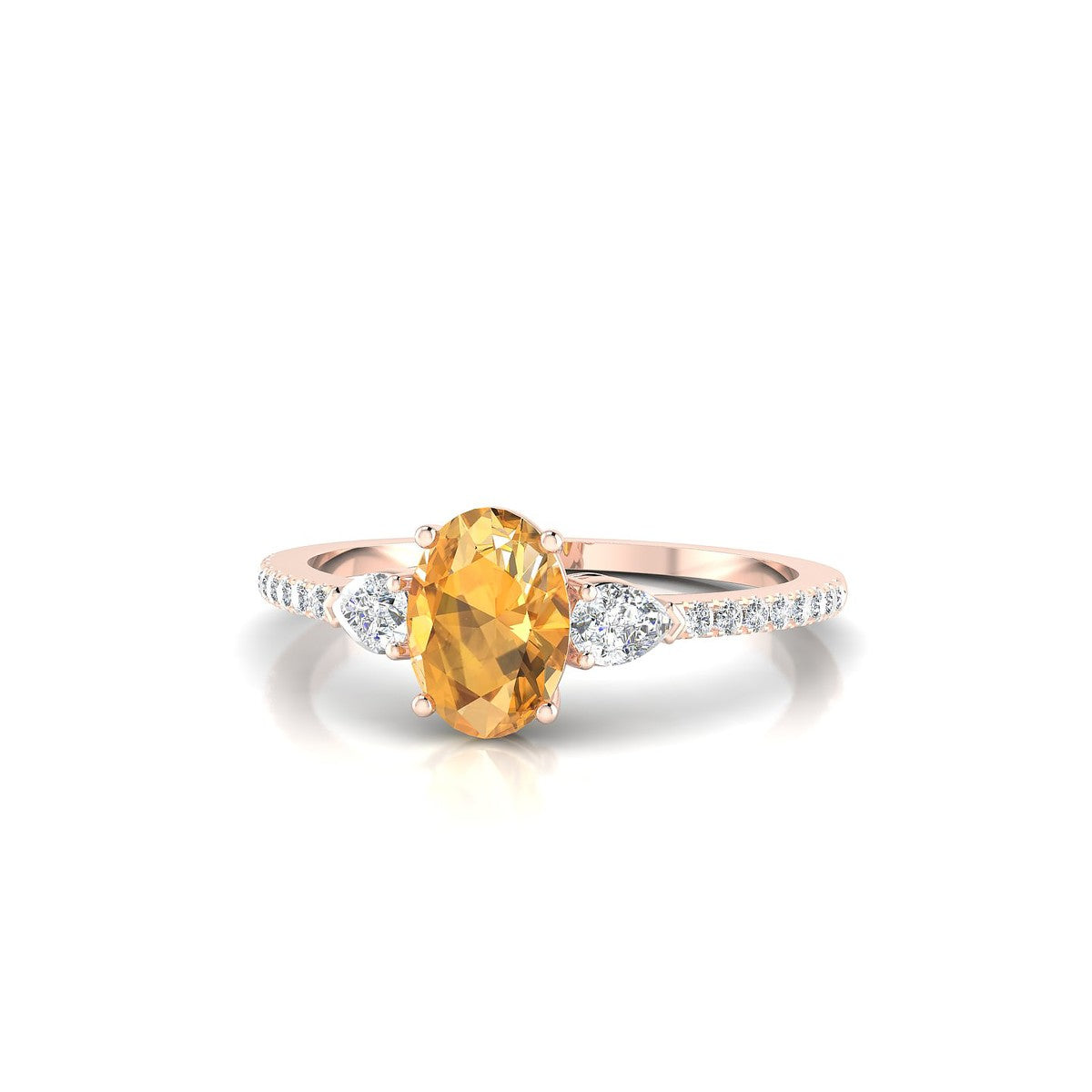 Waterfall | 18k Rose Gold 7 x 5 mm Oval Citrine Ring