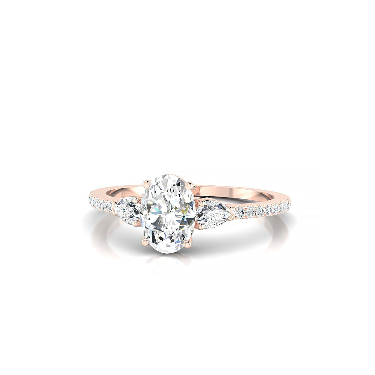 Waterfall | 18k Rose Gold 7 x 5 mm Oval Diamond Ring