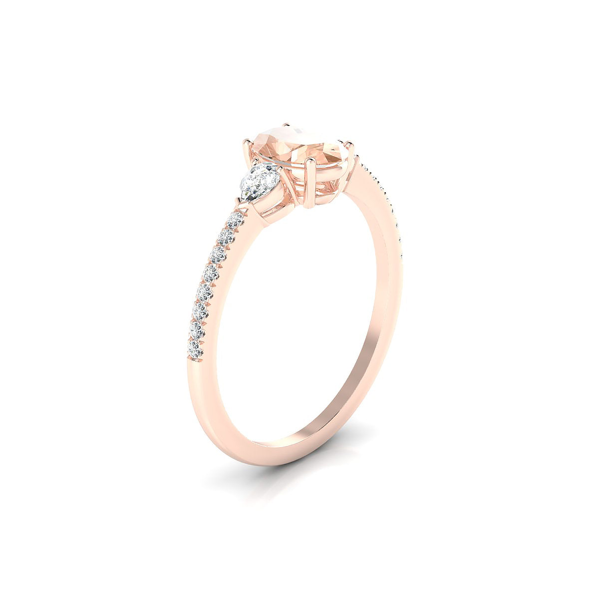 Waterfall | 18k Rose Gold 7 x 5 mm Oval Morganite Ring