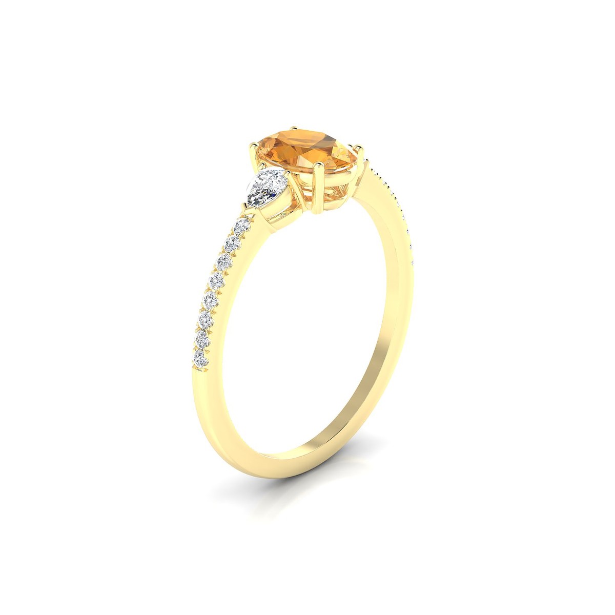 Waterfall | 18k Yellow Gold 7 x 5 mm Oval Citrine Ring