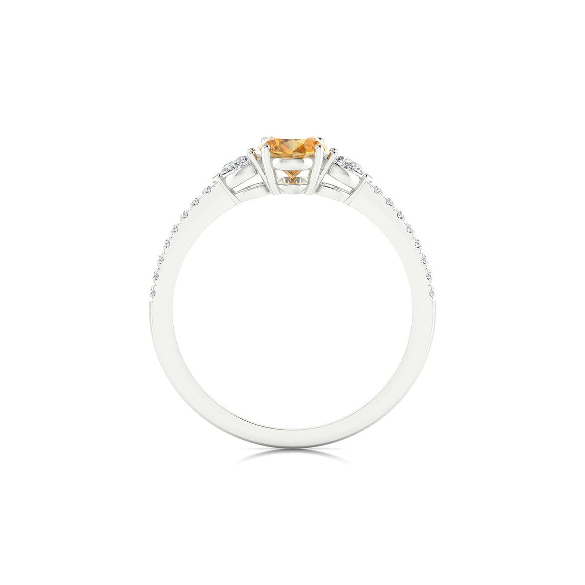 Waterfall | 18k White Gold 7 x 5 mm Oval Citrine Ring