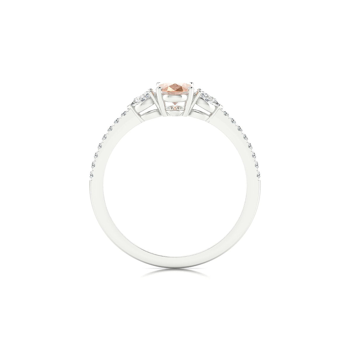 Waterfall | 18k White Gold 7 x 5 mm Oval Morganite Ring