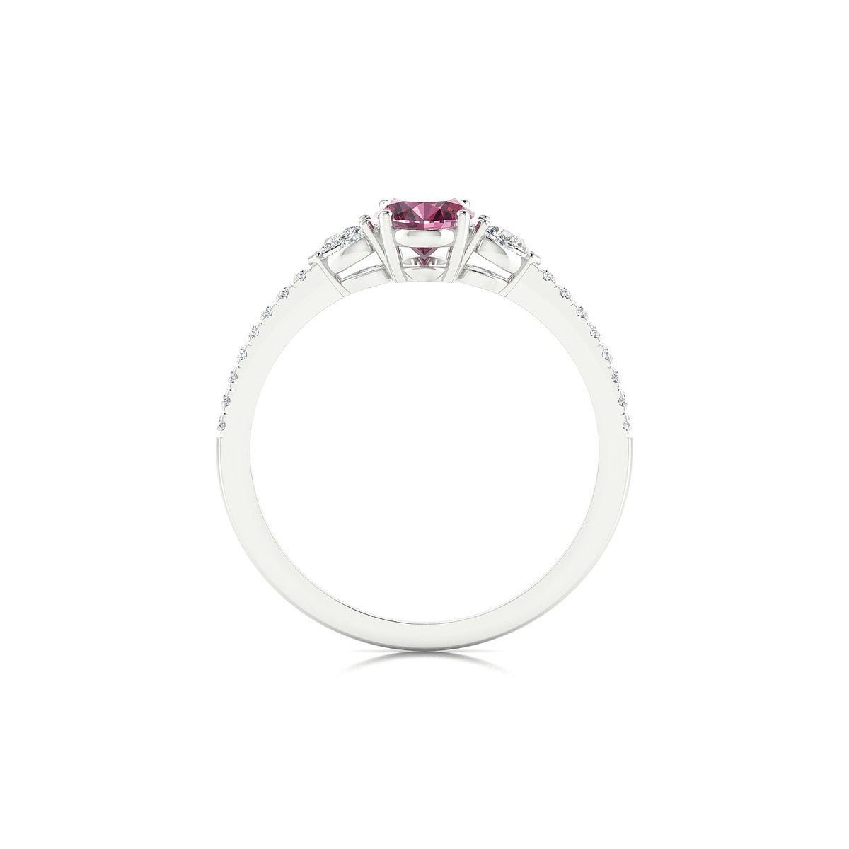 Waterfall | 18k White Gold 7 x 5 mm Oval Rhodolite Ring
