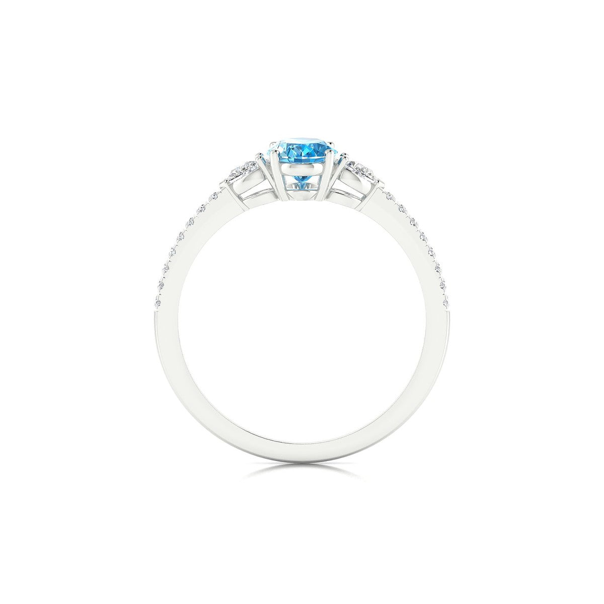 Waterfall | 18k White Gold 7 x 5 mm Oval Topaz Ring