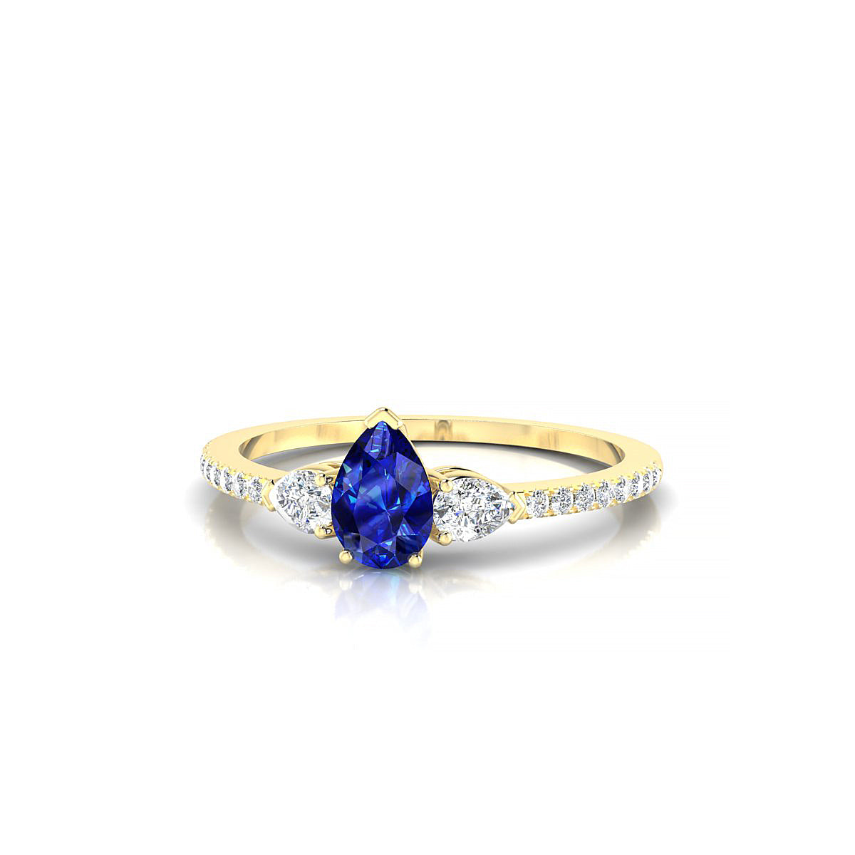 Waterfall | 18k Yellow Gold 6 x 4 mm Pear Sapphire Ring