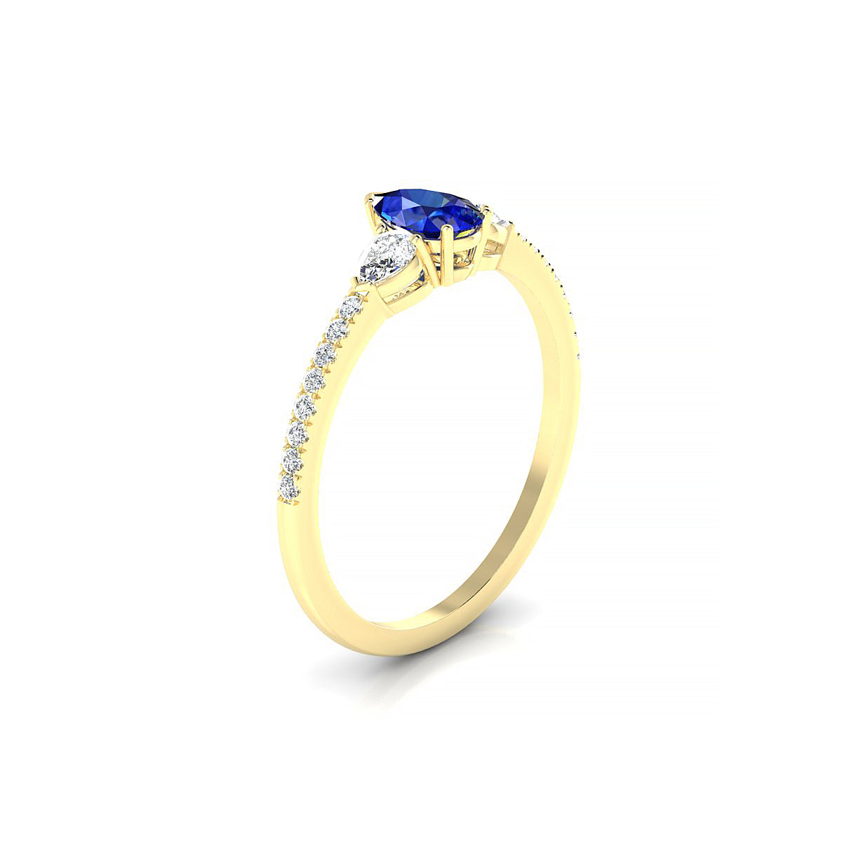 Waterfall | 18k Yellow Gold 6 x 4 mm Pear Sapphire Ring