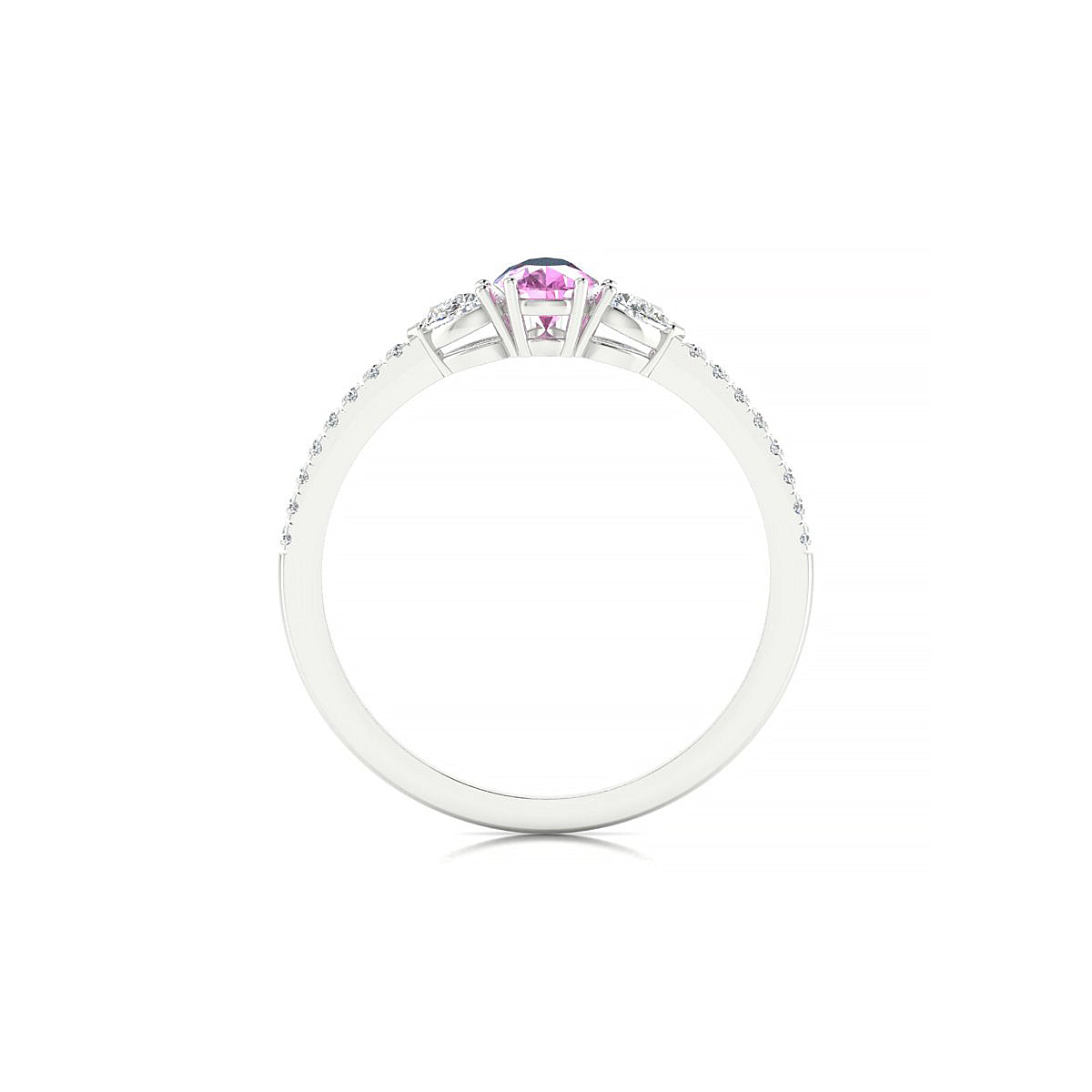 Waterfall | 18k White Gold 6 x 4 mm Pear Pink Sapphire Ring