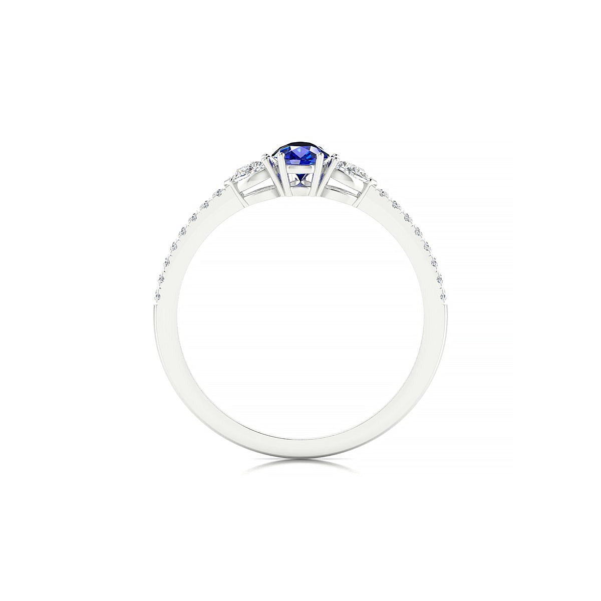 Waterfall | 18k White Gold 6 x 4 mm Pear Sapphire Ring