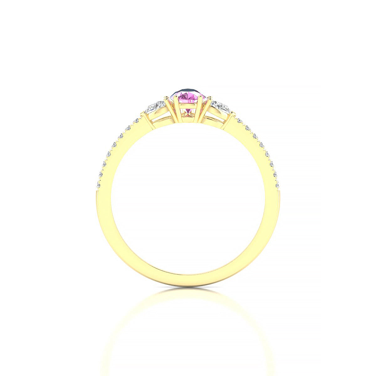 Waterfall | 18k Yellow Gold 6 x 4 mm Pear Pink Sapphire Ring