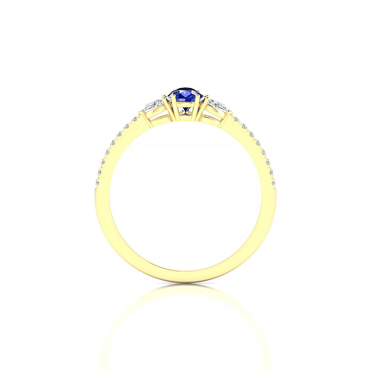 Waterfall | 18k Yellow Gold 6 x 4 mm Pear Sapphire Ring