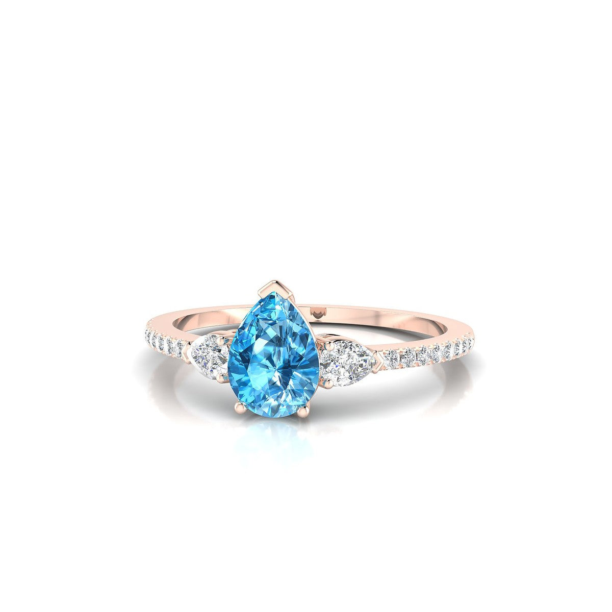 Waterfall | 18k Rose Gold 7 x 5 mm Pear Topaz Ring