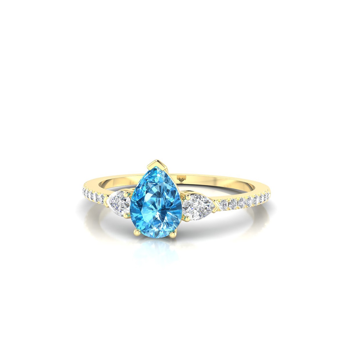 Waterfall | 18k Yellow Gold 7 x 5 mm Pear Topaz Ring