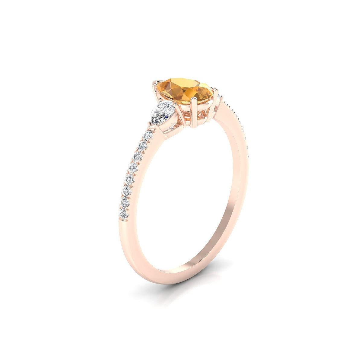 Waterfall | 18k Rose Gold 7 x 5 mm Pear Citrine Ring