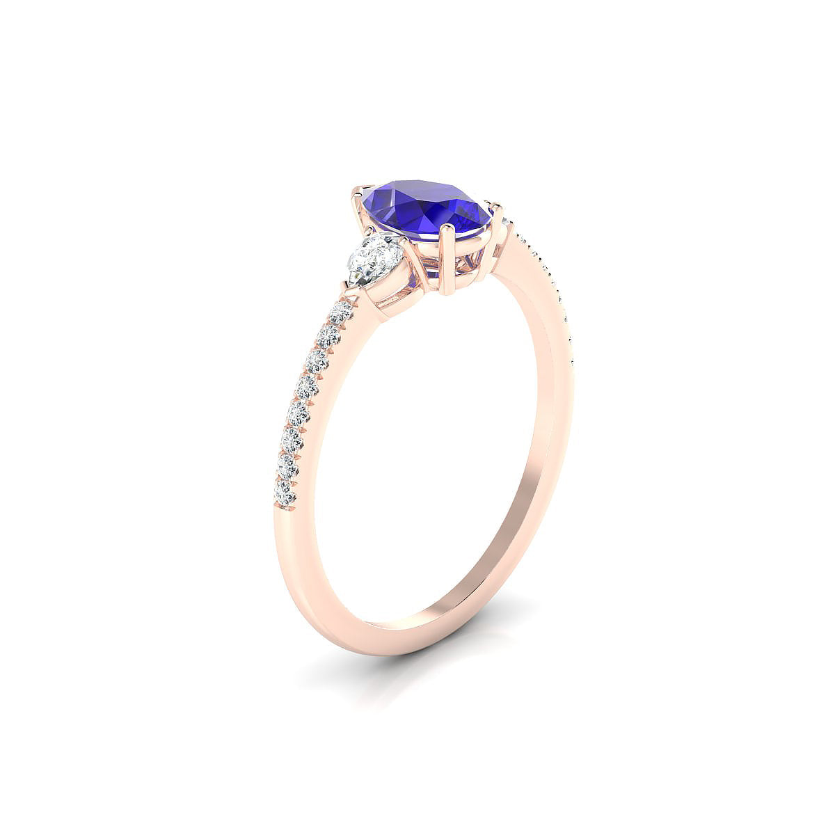 Waterfall | 18k Rose Gold 7 x 5 mm Pear Tanzanite Ring
