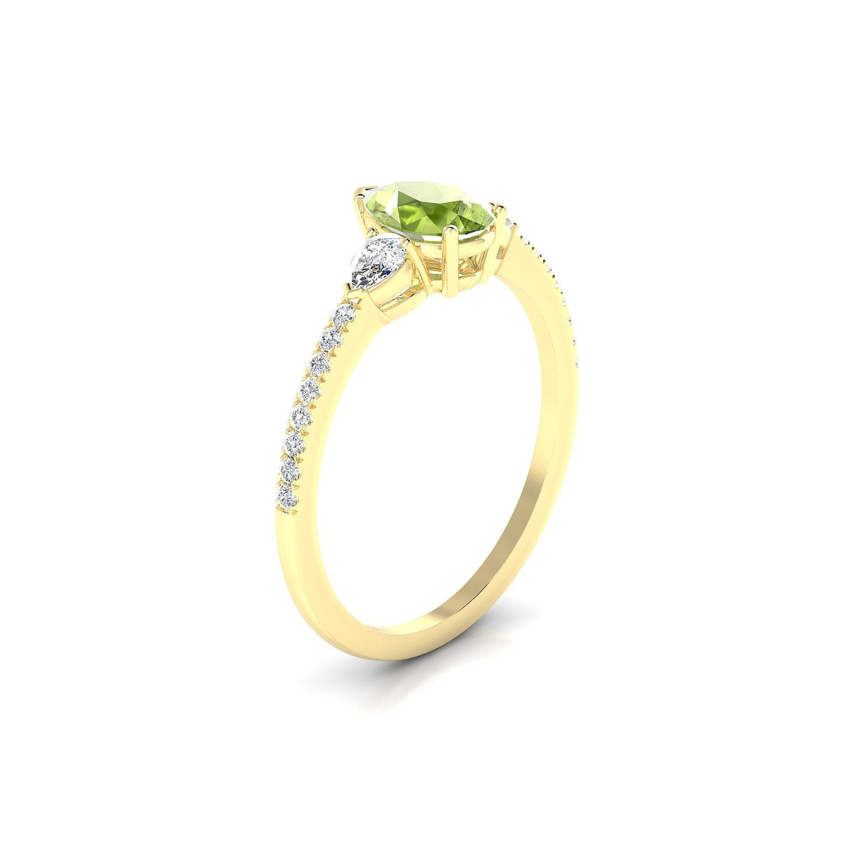 Waterfall | 18k Yellow Gold 7 x 5 mm Pear Peridot Ring