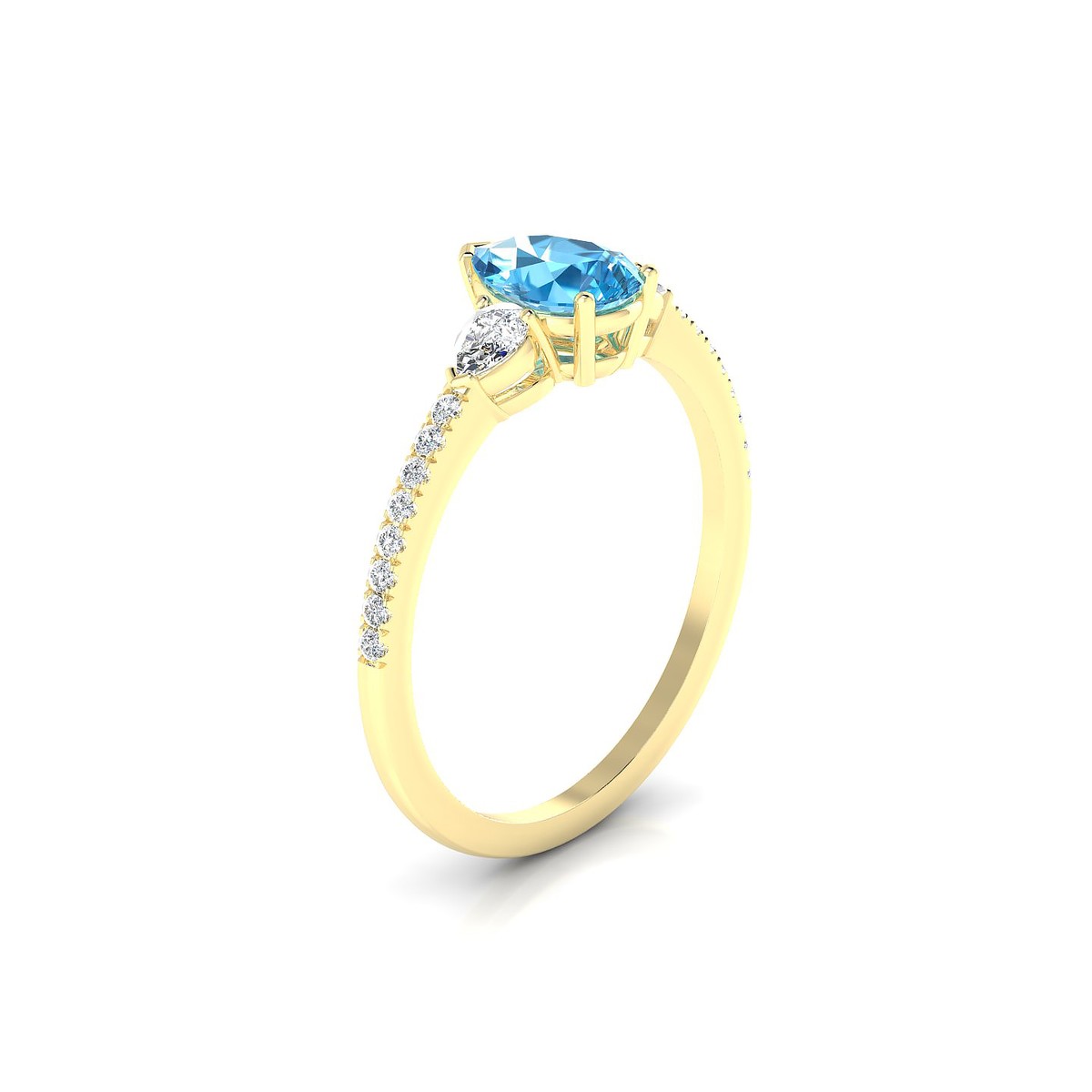 Waterfall | 18k Yellow Gold 7 x 5 mm Pear Topaz Ring