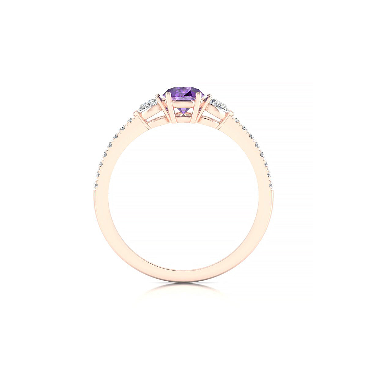 Waterfall | 18k Rose Gold 7 x 5 mm Pear Amethyst Ring