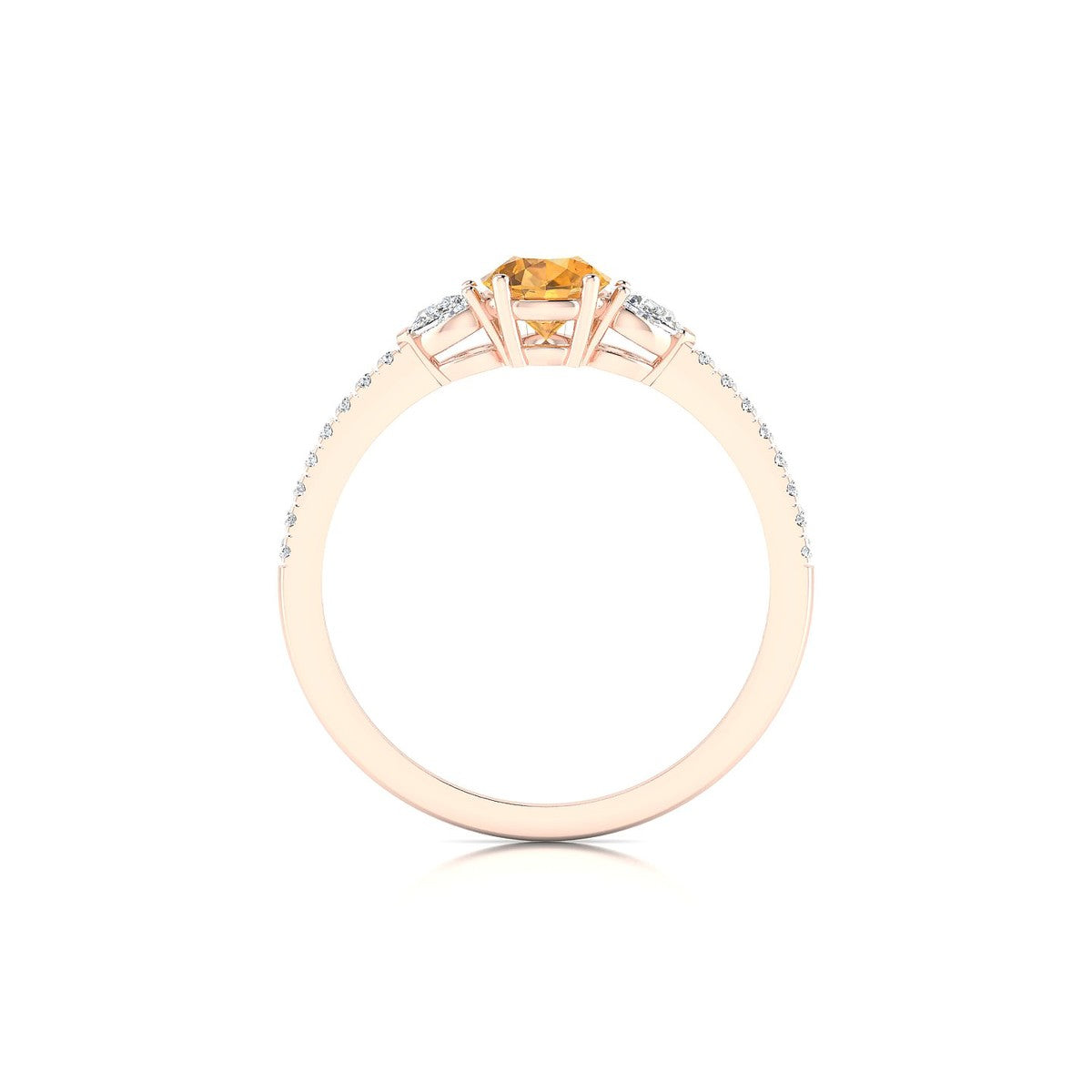 Waterfall | 18k Rose Gold 7 x 5 mm Pear Citrine Ring