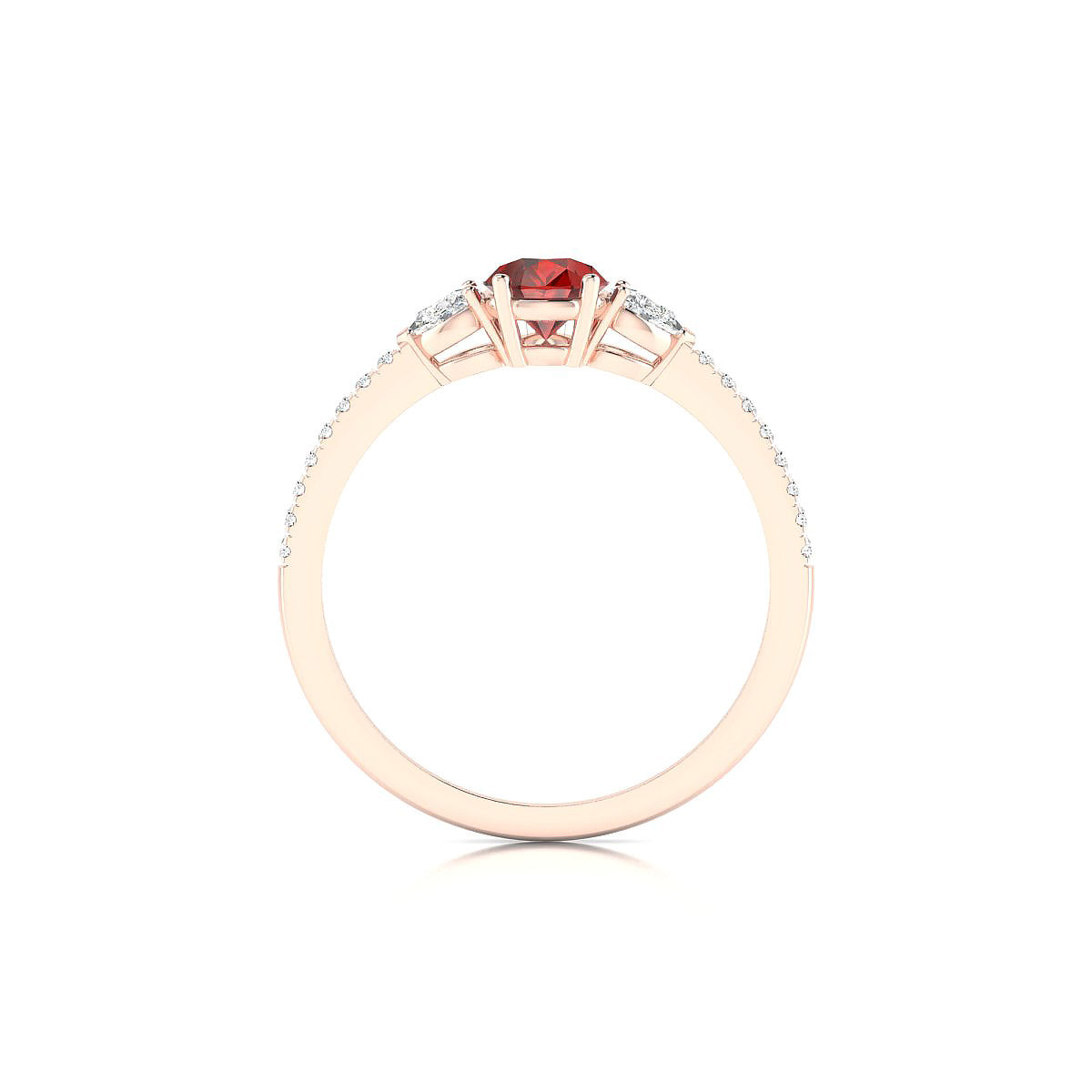 Waterfall | 18k Rose Gold 7 x 5 mm Pear Garnet Ring